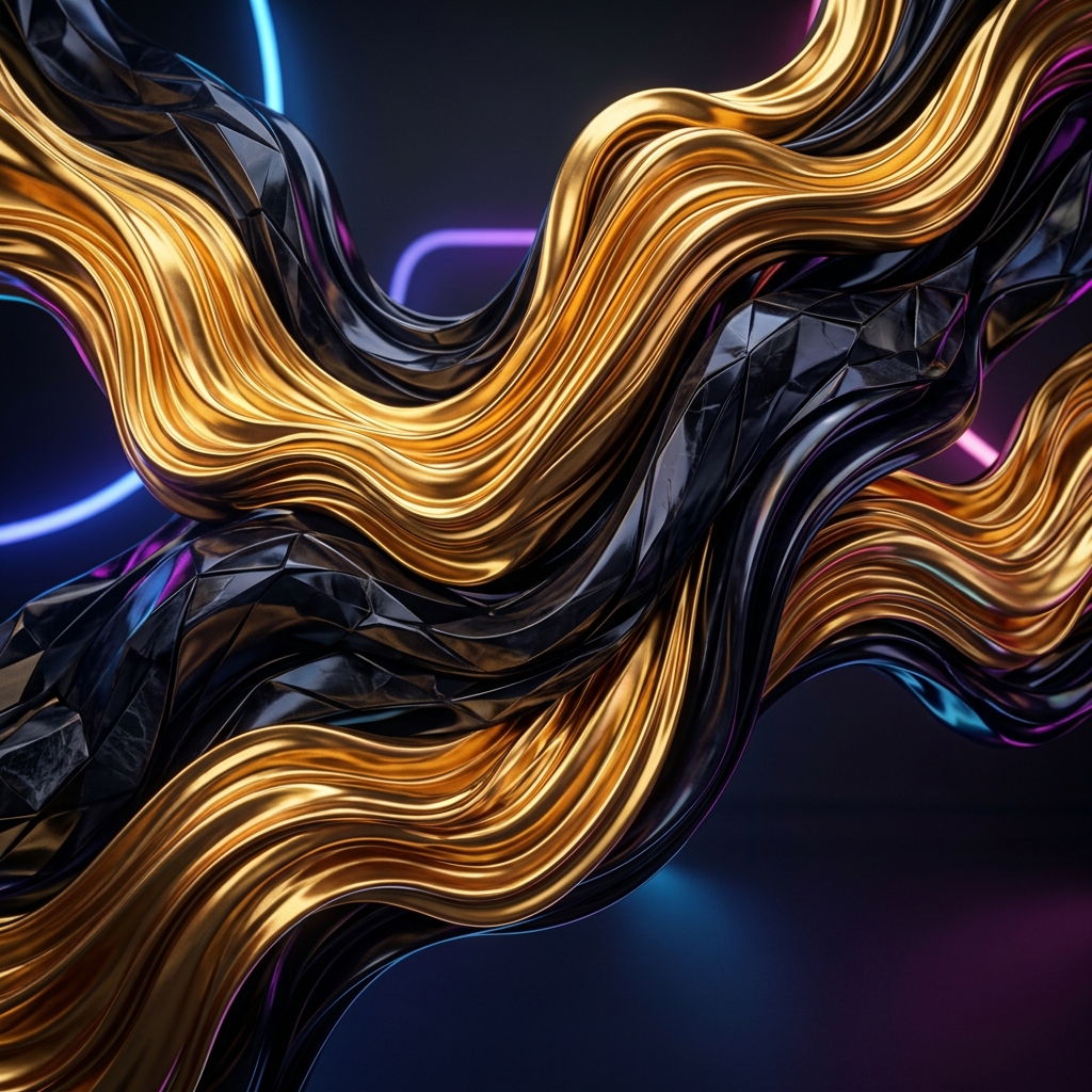 Liquid Gold Obsidian Wave