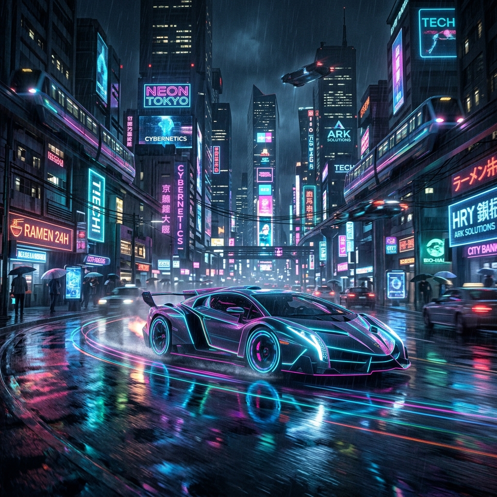 Cyber Neon Supercar