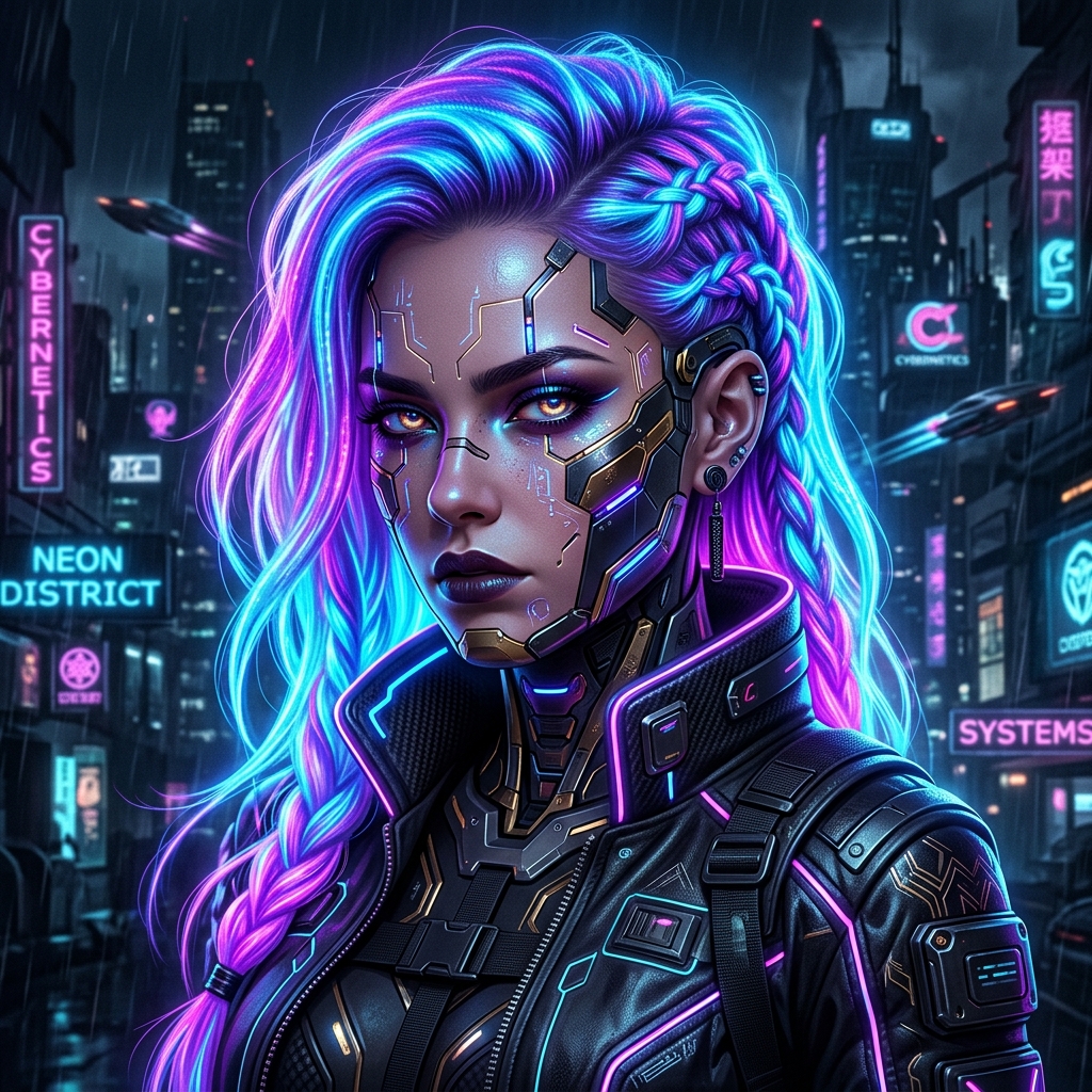 Synthwave Cyber Portrait
